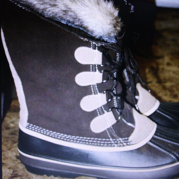 Women's Dupont Winter Boots Sz 11 Brown & Tan Leather Inner Thermo Lite NWOT - Picture 8 of 10